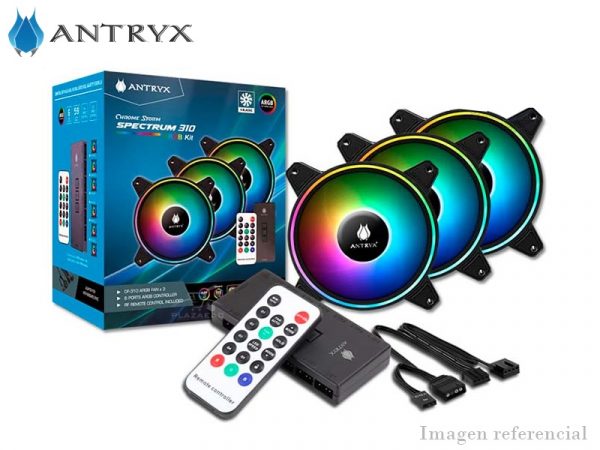 FAN ANTRYX KIT SPECTRUM 310 ARGB 120MM X3 CONTROLADOR C/REMOTO