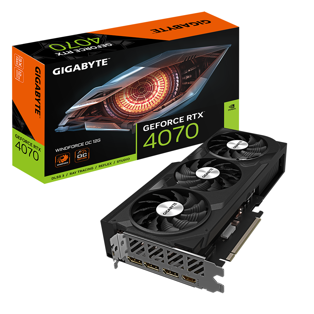 TARJETA DE VIDEO GIGABYTE RTX 4070 WINDFORCE OC 12GB GDDR6X