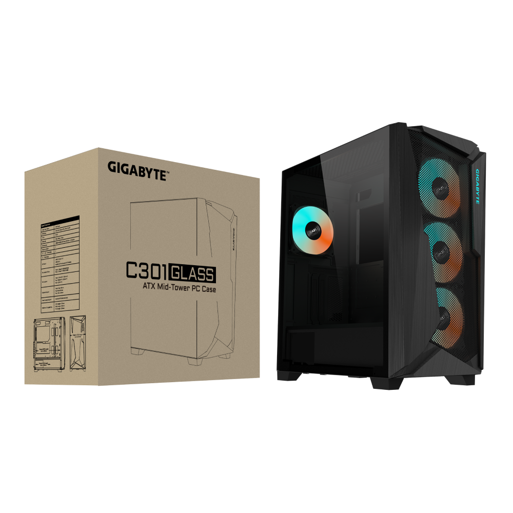 CASE GIGABYTE C301 GLASS MID TOWER - Imagen 2