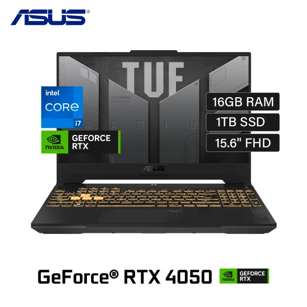 LAPTOP ASUS TUF GAMING F15 15.6" FHD IPS CORE I7-13620H / 16GB DDR5 / SSD 1TB M.2 NVME GEN 4 / RTX 4050 6GB