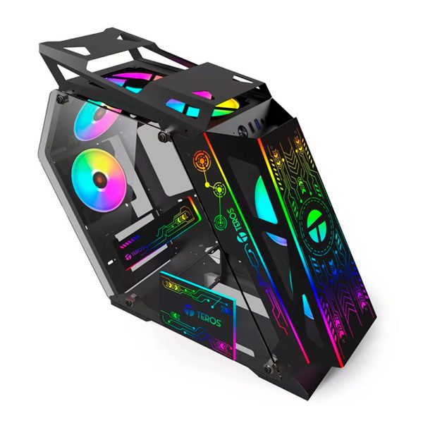 CASE TEROS TE1312 BLACK ARGB / 6 FANS - Imagen 2