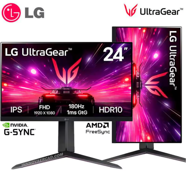 MONITOR LG ULTRAGEAR 24GS65F-B 24" IPS FHD 180HZ 1MS G-SYNC / FREESYNC