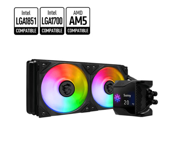 CPU COOLER MSI MPG CORELIQUID D240 / CON PANTALLA IPS PERSONALIZABLE