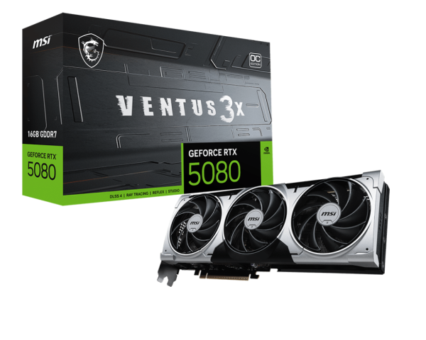 TARJETA DE VIDEO MSI RTX 5080 16GB VENTUS 3X OC PLUS GDDR7