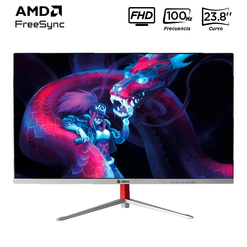 MONITOR TEROS TE-2402S 23.8" FHD VA 100HZ 1MS FREESYNC PREMIUM CURVO