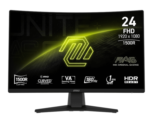 MONITOR MSI MAG 242C 24" VA IPS 180HZ 1MS CURVO ADAPTIVESYNC / EYE CARE