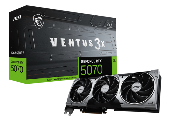 TARJETA DE VIDEO MSI RTX 5070 12G VENTUS 3X OC GDDR7