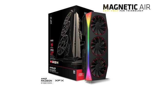 TARJETA DE VIDEO XFX MERCURY RX 9070XT 16GB OC MAGNETIC AIR EDITION RGB