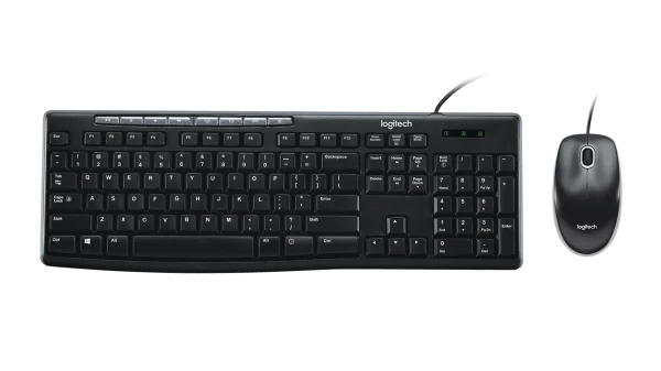 KIT TECLADO + MOUSE LOGITECH MK200, USB, NEGRO