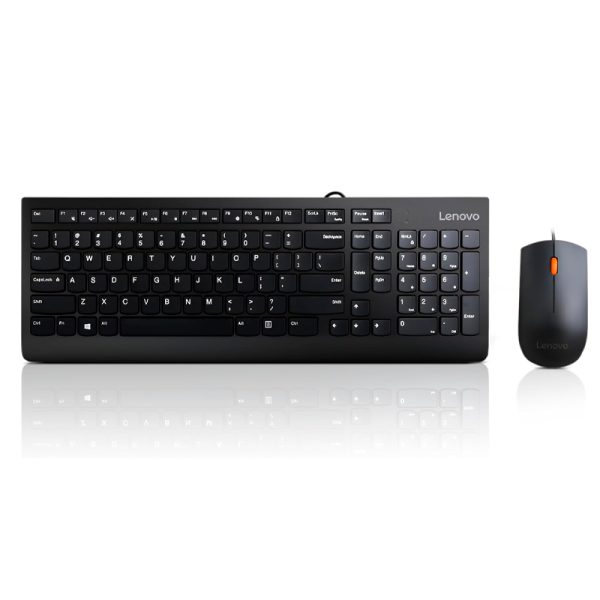 KIT TECLADO + MOUSE LENOVO 300 INTERFAZ USB AMBIDIESTRO DISEÑO ELEGANTE