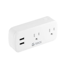 TOMACORRIENTE INTELIGENTE TEROS TE9102W INCLUYE 2 X TOMAS / 2 X USB / WI-FI COLOR BLANCO / WHITE