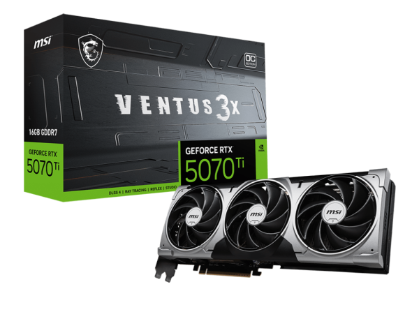 TARJETA DE VIDEO MSI RTX 5070 TI 16GB VENTUS 3X OC GDDR7