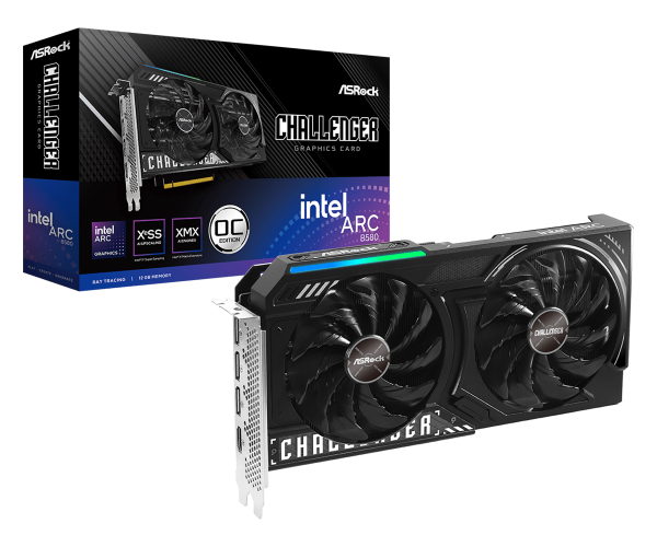 TARJETA DE VIDEO ASROCK INTEL ARC B580 CHALLENGER 12GB OC GDDR6