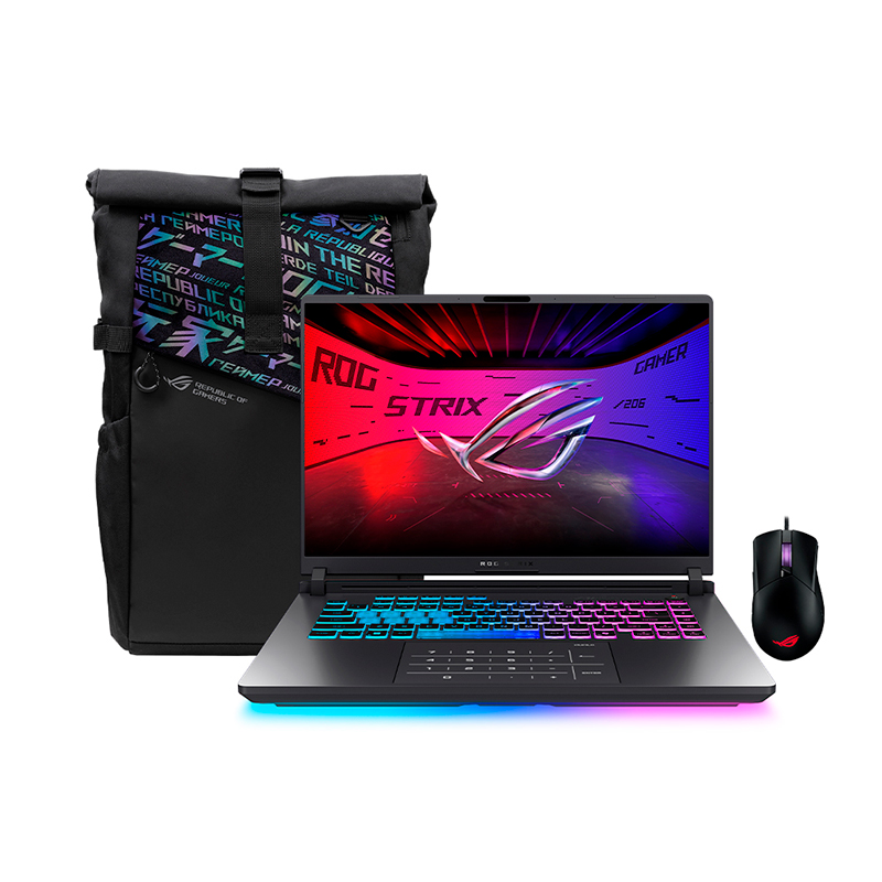 LAPTOP ASUS ROG STRIX G16 16" WUXGA IPS RYZEN 9 9955HX / RAM 16GB DDR5 / SSD 1TB GEN 4 / RTX 5070 8GB / WIN 11