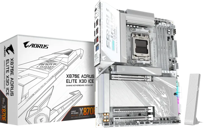 PLACA MADRE GIGABYTE X870E AORUS ELITE X3D ICE AM5